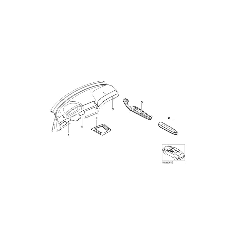 Genuine BMW 51457895813 E46 Decorative Strip, Alum., I-Panel, Left ALU SHADOW (Inc. 328Ci, 323Ci & 330Cd)