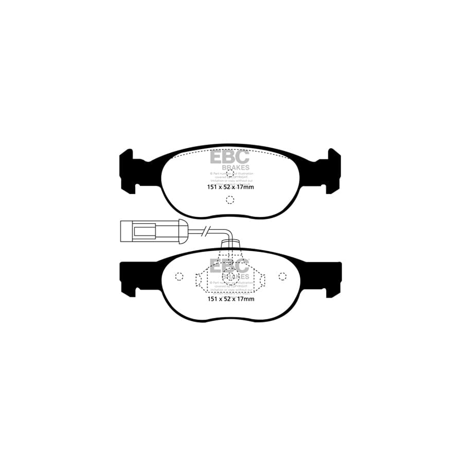 EBC PD11KF079 Alfa Romeo Greenstuff Front Brake Pad & GD Disc Kit - Girling/TRW Caliper (Inc. 145 & 146) 2 | ML Performance UK Car Parts