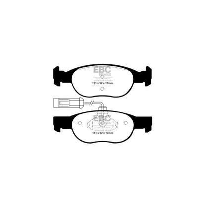 EBC PD11KF079 Alfa Romeo Greenstuff Front Brake Pad & GD Disc Kit - Girling/TRW Caliper (Inc. 145 & 146) 2 | ML Performance UK Car Parts