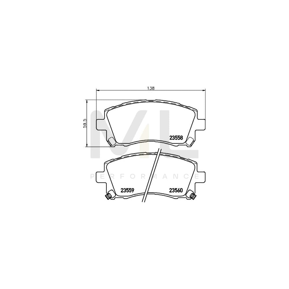 Hella 8DB 355 017-291 Brake Pad Set With Acoustic Wear Warning | ML Performance Car Parts