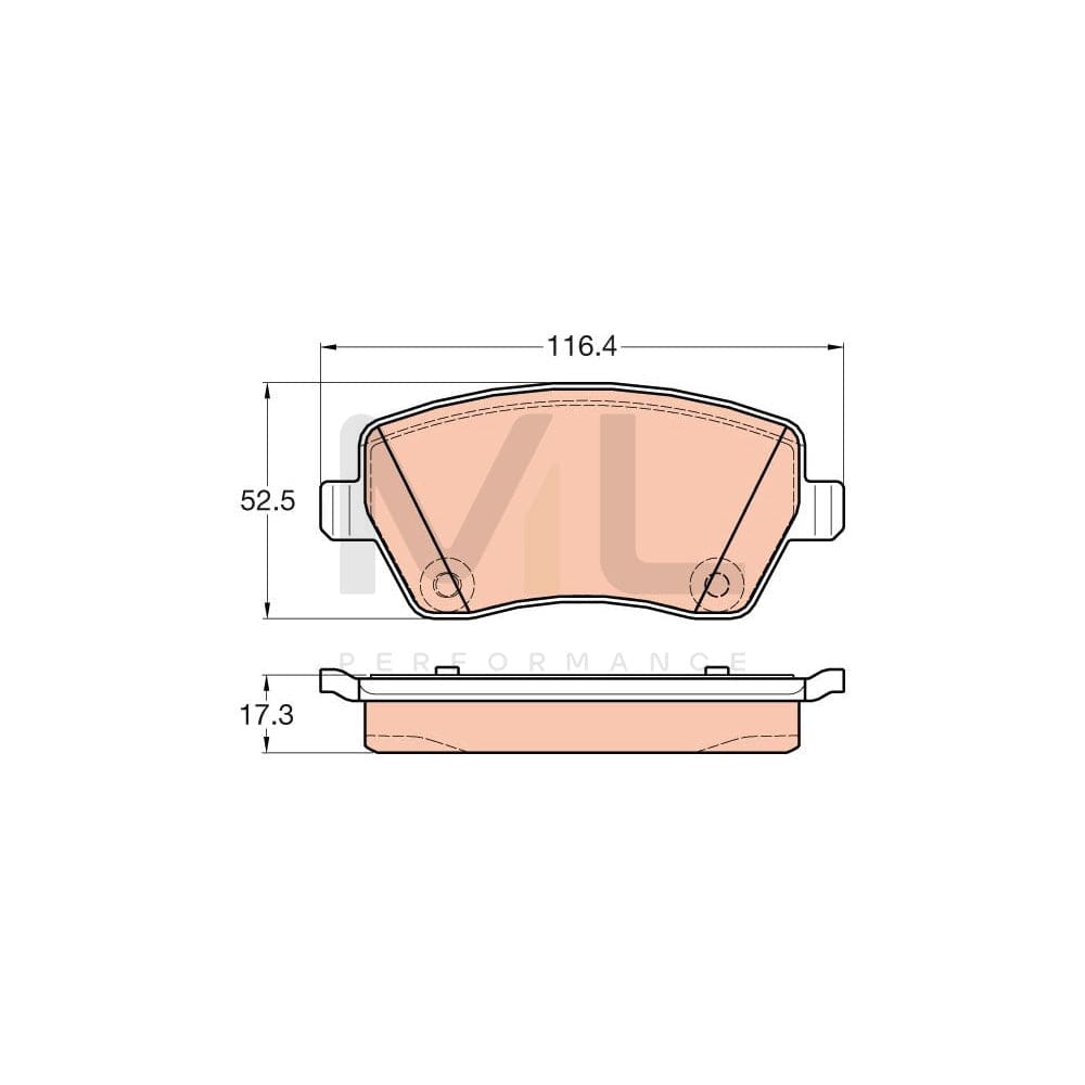 TRW Gdb2017 Brake Pad Set Not Prepared For Wear Indicator