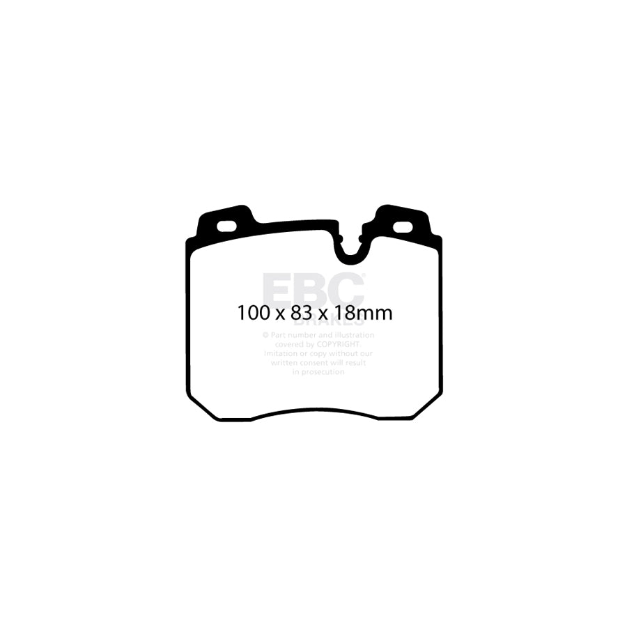 EBC PD03KF236 BMW E32 Yellowstuff Front Brake Pad & Plain Disc Kit - ATE Caliper 2 | ML Performance UK Car Parts