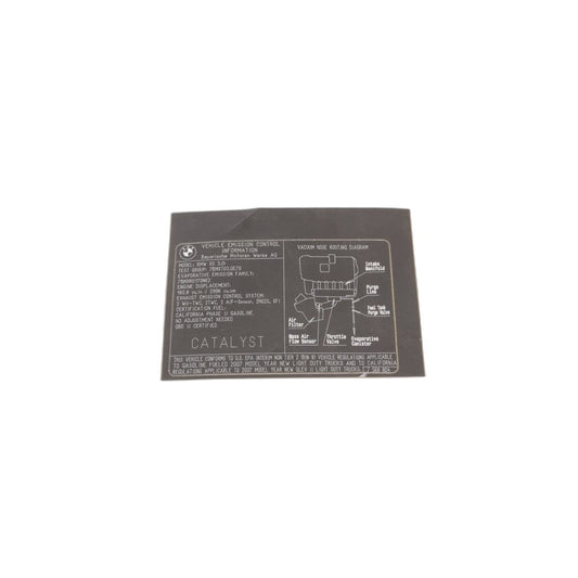 Genuine BMW 71227568804 E70 E71 Label "Exhaust Emission" (Inc. X5 3.0si & X6 35iX)