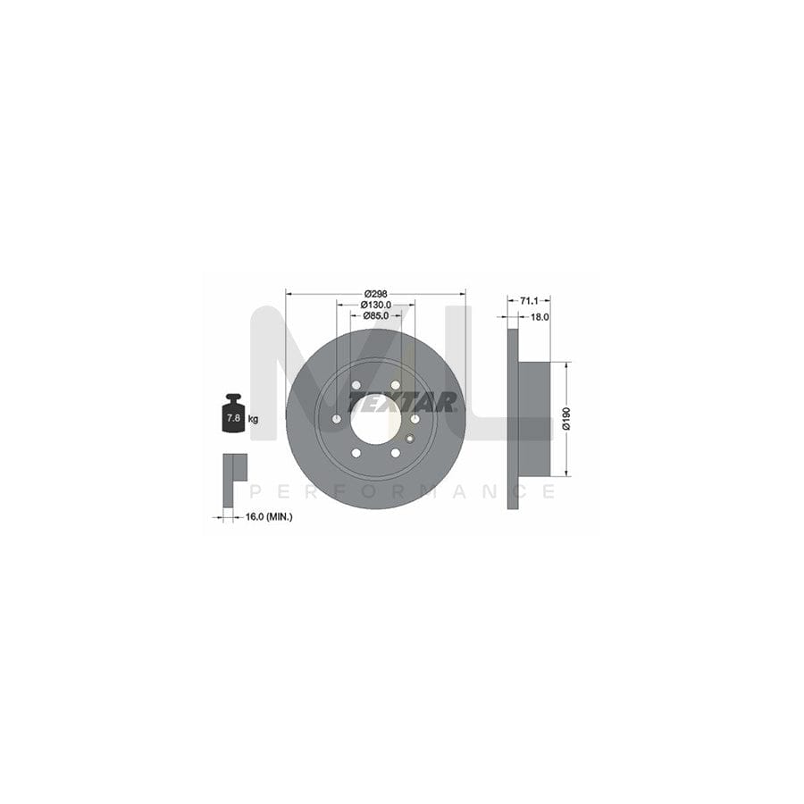 TEXTAR 92301103 Brake Disc suitable for MERCEDES-BENZ SPRINTER Solid, Coated, without wheel hub, without wheel studs  - 1 piece