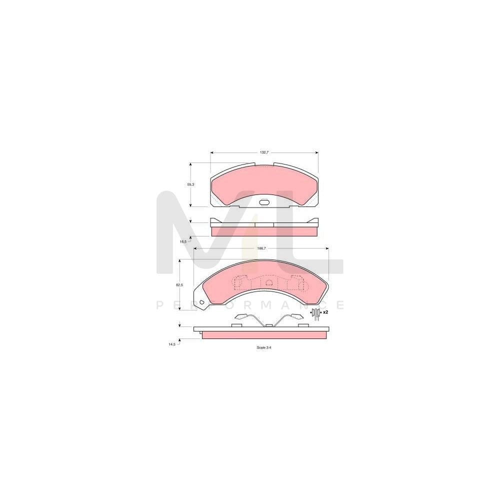 TRW Gdb4048 Brake Pad Set Incl. Wear Warning Contact