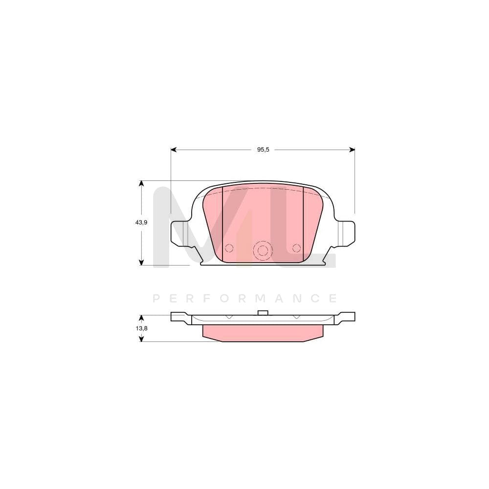 TRW Gdb1412 Brake Pad Set Not Prepared For Wear Indicator, With Brake Caliper Screws, With Accessories