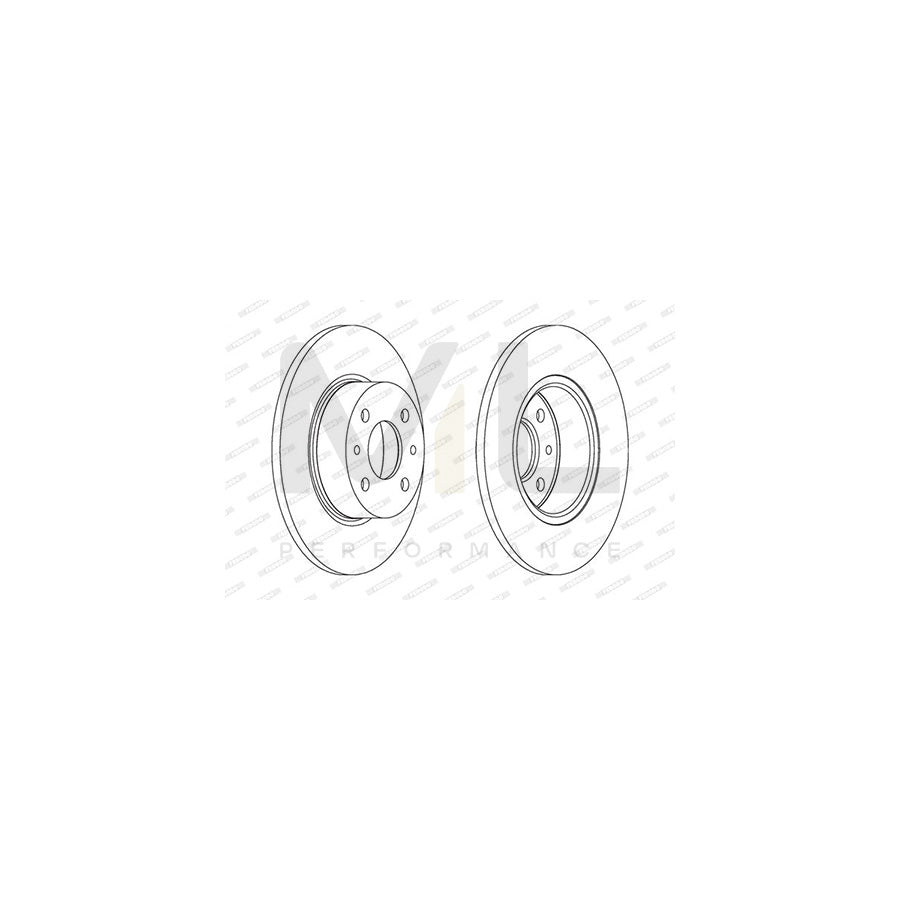Ferodo DDF285-1 Brake Disc Solid, With Bolts/Screws  - Pair