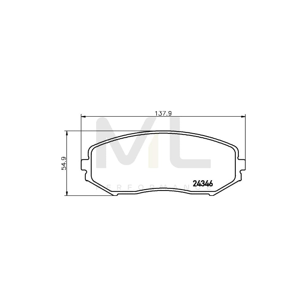 Hella 8DB 355 012-351 Brake Pad Set With Acoustic Wear Warning | ML Performance Car Parts