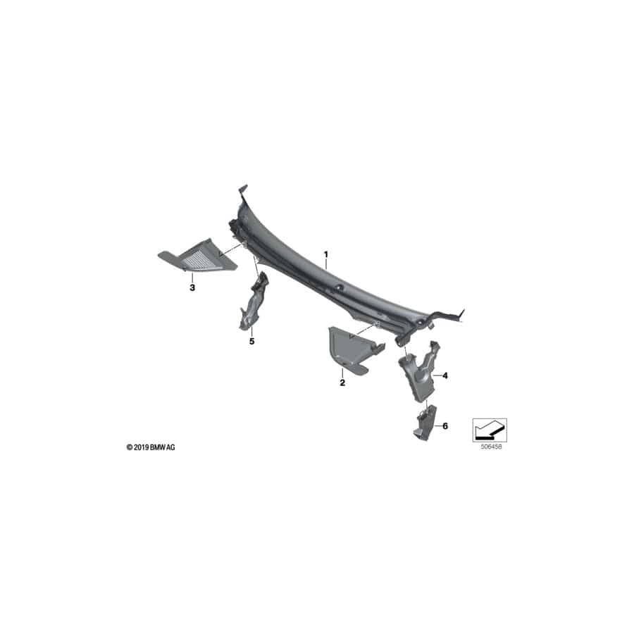 Genuine BMW 51717434888 G06 G05 G07 Water Drain Channel, Lower Right (Inc. X5 40i, X5 40iX & X6 M50dX)