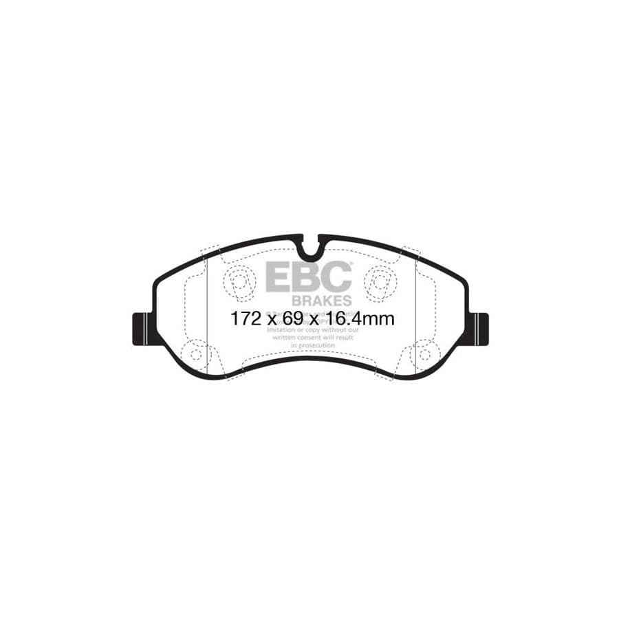 EBC PD03KF1464 Ford Yellowstuff Front Brake Pad & Plain Disc Kit 2 | ML Performance UK Car Parts