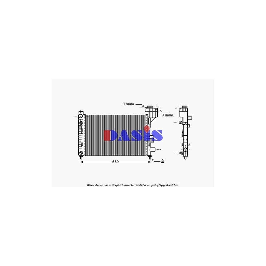 AKS Dasis 124820N Engine Radiator Suitable for Mercedes-Benz A-Class (W168)