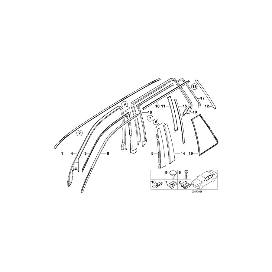 Genuine BMW 51348225563 E39 Left Rear Sealing (Inc. 525d, 525tds & 523i)