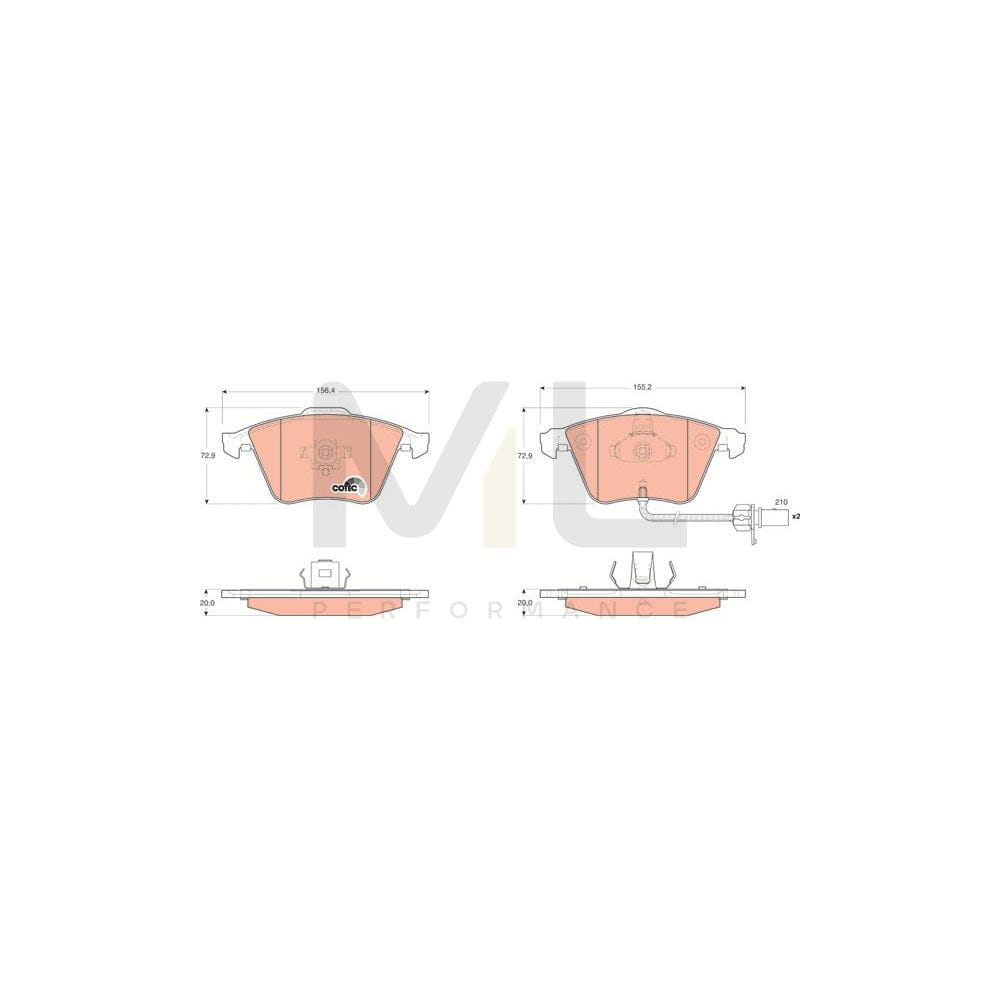 TRW Cotec Gdb1659 Brake Pad Set Incl. Wear Warning Contact