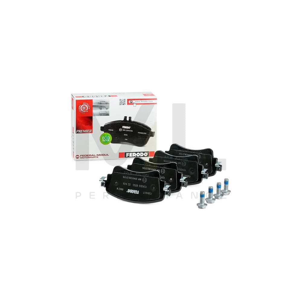 Ferodo FDB4617 Brake Pad Set Premier Eco Friction, Prepared for Wear Indicator, With Accessories