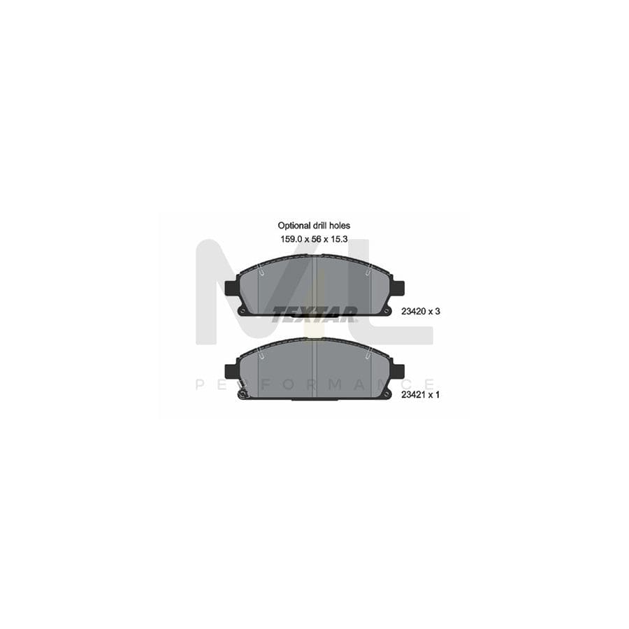 TEXTAR 2342006 Brake pad set with acoustic wear warning