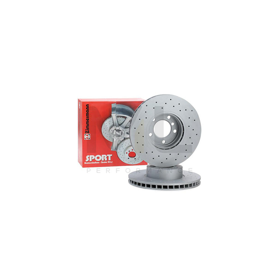 ZIMMERMANN SPORT COAT Z 150.1296.52 Brake Disc for BMW 5 Series Internally Vented, Perforated, Coated, High-carbon  - 1 piece