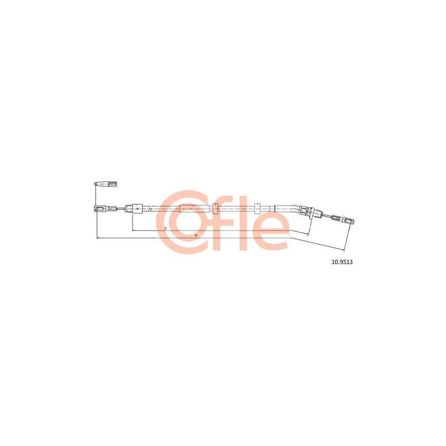 Cofle 92.10.9513 Hand Brake Cable Suitable for Mercedes-Benz ML-Class (W163)