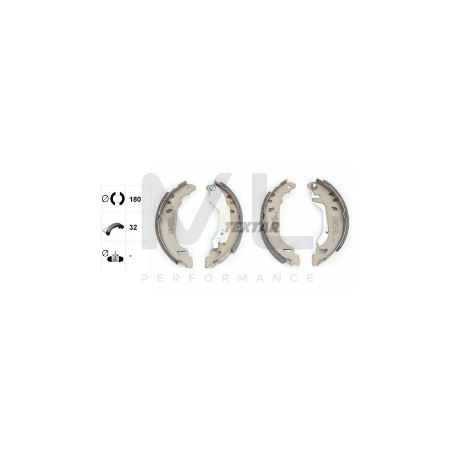 TEXTAR 91049100 Brake Shoe Set with handbrake lever