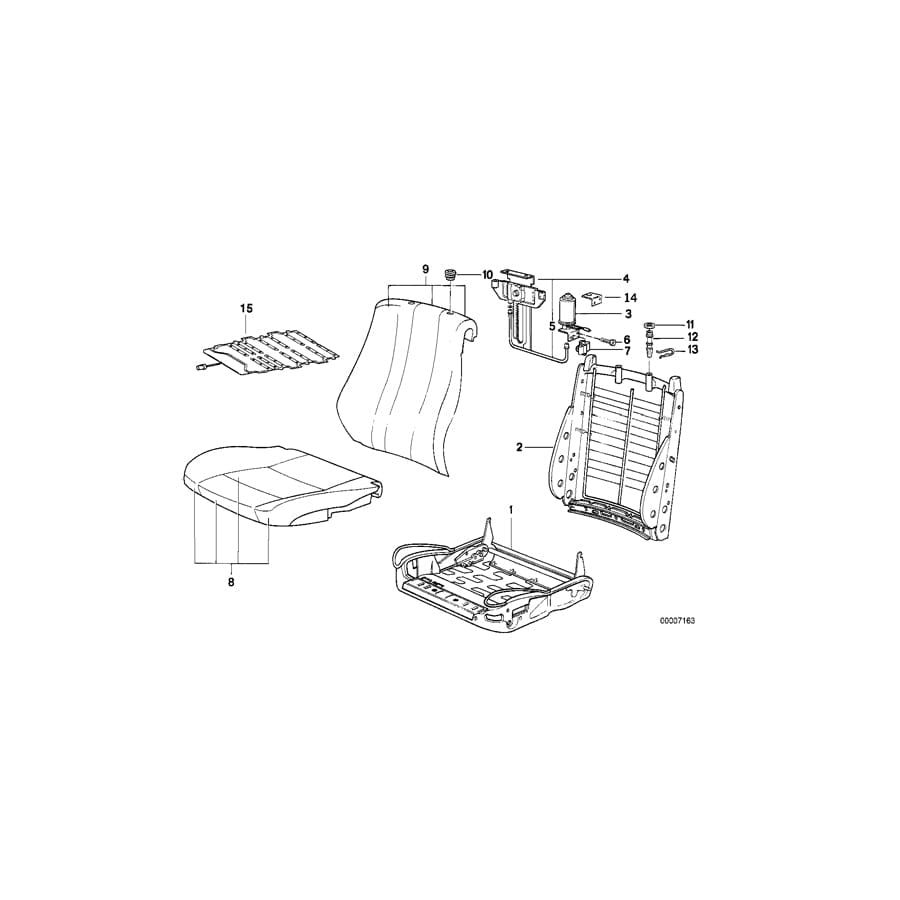 Genuine BMW 52101964592 E34 E32 Backrest Frame (Inc. 750i, 750iL & M5)
