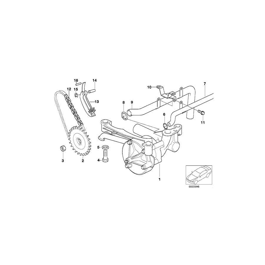 Genuine BMW 11411404584 E36 Return Pipe (Inc. M3)