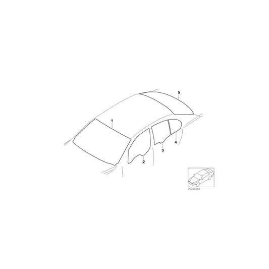 Genuine BMW 51357026152 E66 Side Window, Green, Door, Rear Right IR (Inc. 735Li, 730Ld & 760Li)