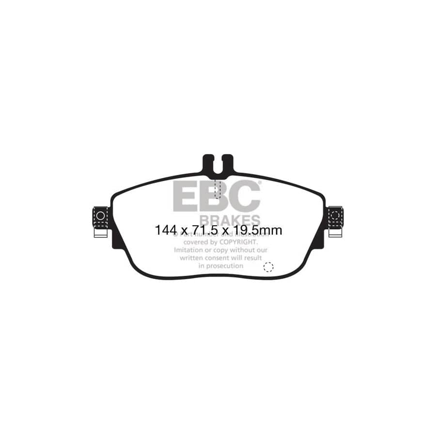 EBC PD03KF1478 Infiniti Q30 Yellowstuff Front Brake Pad & Plain Disc Kit 2 | ML Performance UK Car Parts