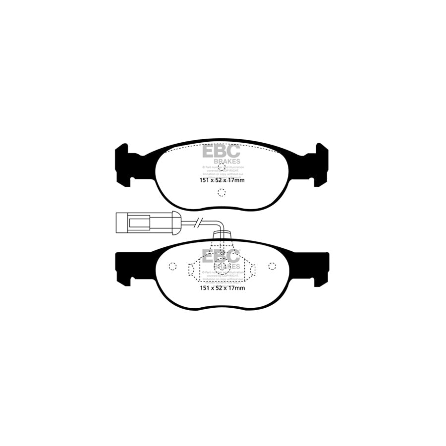 EBC DP21059/2 Alfa Romeo Greenstuff Front Brake Pads - Girling/TRW Caliper (Inc. 145 & 146) 2 | ML Performance UK Car Parts