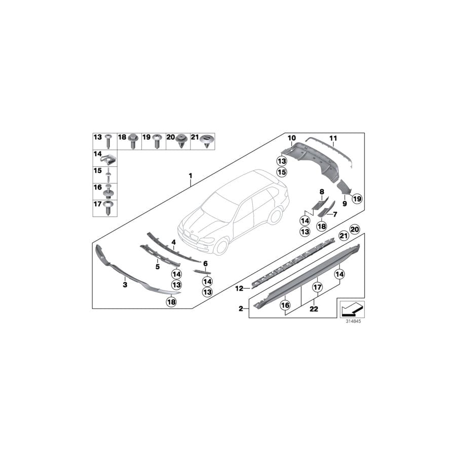 Genuine BMW 51777171003 F16 E72 M Clip (Inc. X6 50iX 4.0, Hybrid X6 & X5 4.8i)