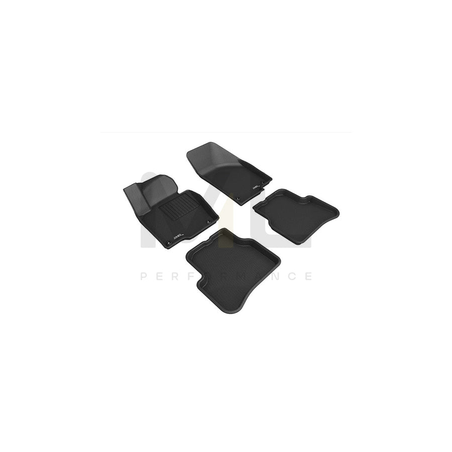 3D L1VW04101509 Floor mat set for VW PASSAT Elastomer, Front, Rear, Quantity: 4, Black