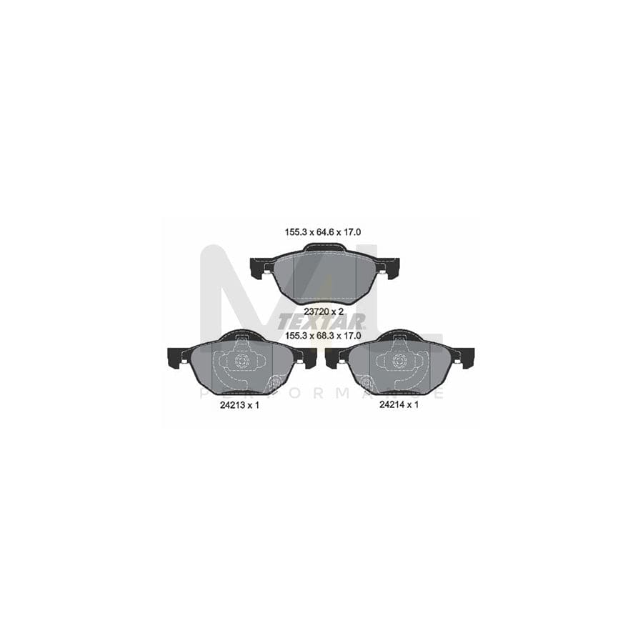 TEXTAR 2372001 Brake pad set for HONDA ACCORD with acoustic wear warning