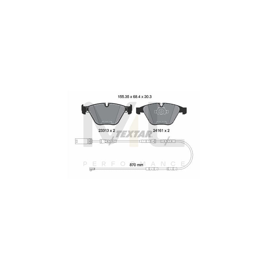 TEXTAR 2331307 Brake pad set incl. wear warning contact, with accessories