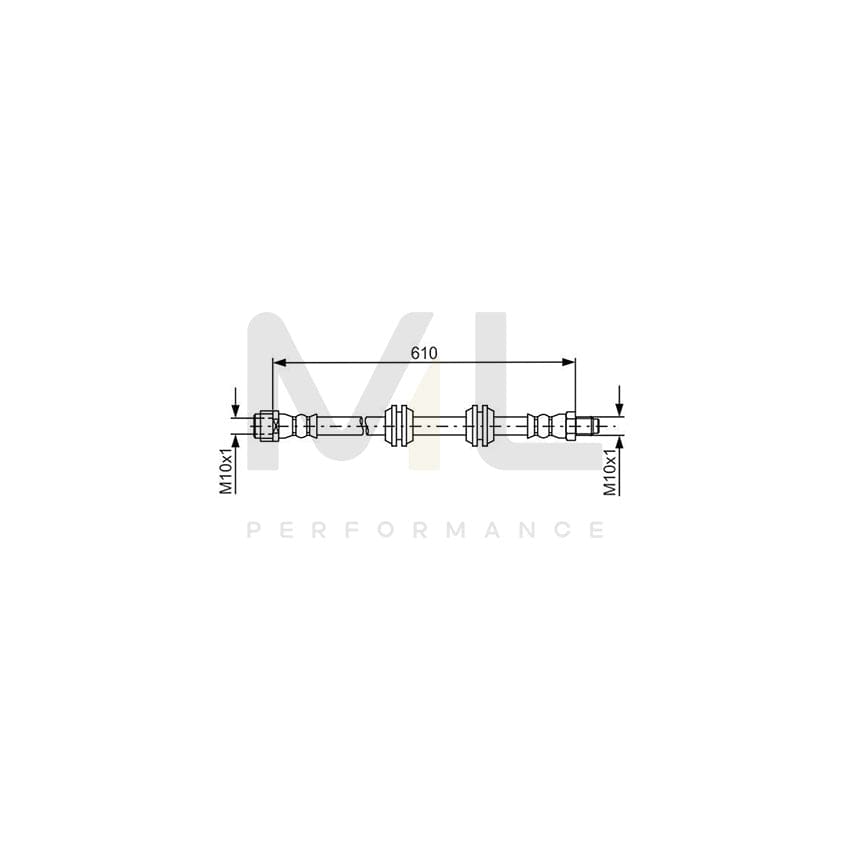BOSCH 1 987 481 744 Brake Hose 610mm | ML Performance Car Parts