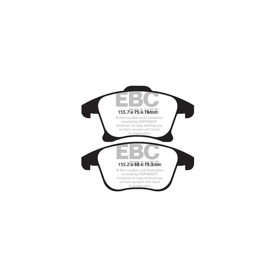 EBC PD03KF1471 Ford Yellowstuff Front Brake Pad & Plain Disc Kit - ATE Caliper (Inc. Galaxy Mk3 & S-Max Mk2) 2 | ML Performance UK Car Parts