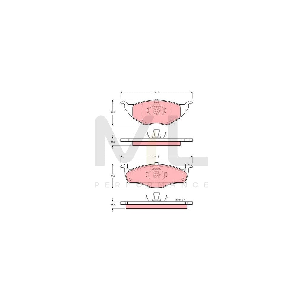 TRW Gdb1375 Brake Pad Set For Vw Lupo / Lupo 3L (6X1, 6E1) Not Prepared For Wear Indicator