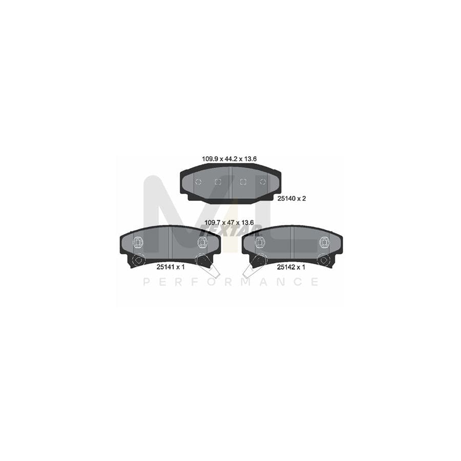 TEXTAR 2514001 Brake pad set with acoustic wear warning