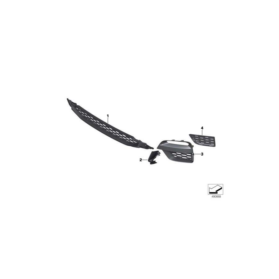 Genuine BMW 51118064593 G01 G02 Cover Panel For Air Inlet Left (Inc. X4 M40dX, X3 30eX & X3 20i 1.6)