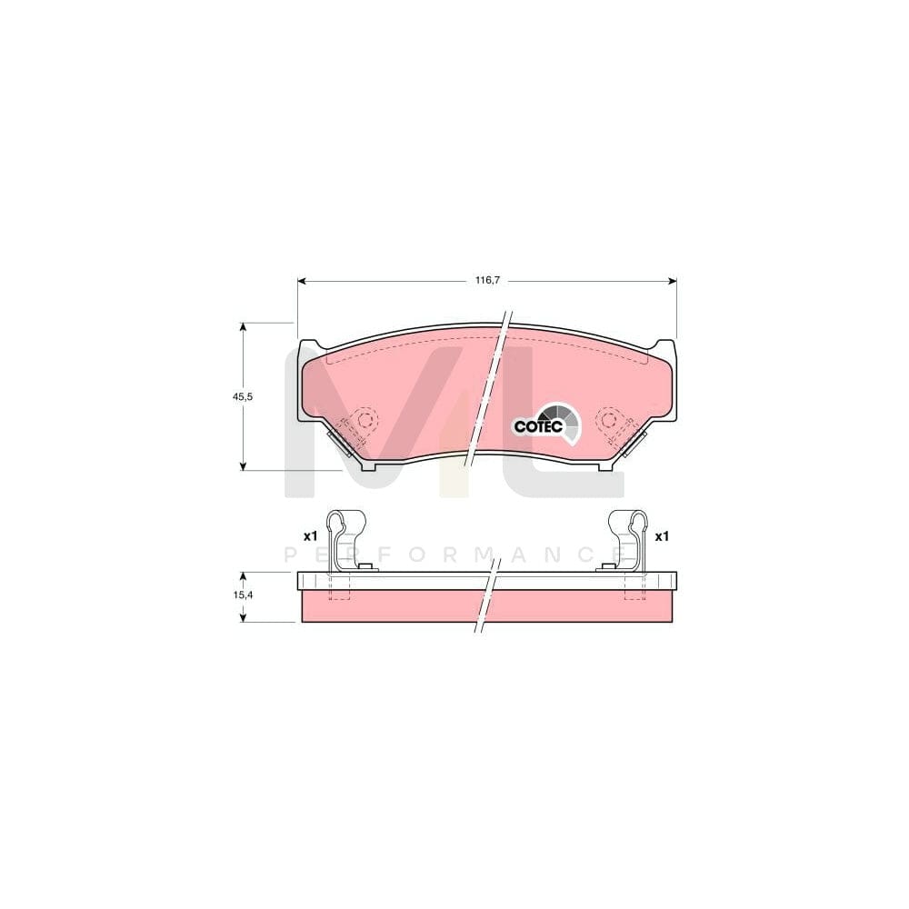 TRW Cotec Gdb1174 Brake Pad Set With Acoustic Wear Warning