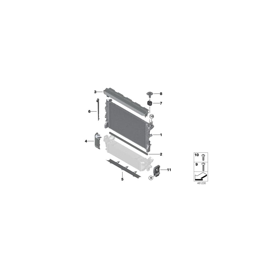 Genuine BMW 17118581955 G12 G11 G30 Cover, Bottom Right (Inc. 620d, 520d & 730dX)
