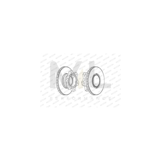 Ferodo Premier FCR300A Brake Disc Suitable for Mercedes-Benz Sprinter 5-T Platform/Chassis (W905) Vented  - Pair