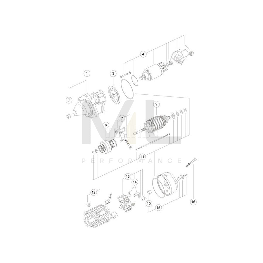 MAHLE ORIGINAL MS 190 Starter motor 12V 2,7kW, Teeth Quant.: 9 | ML Performance Car Parts