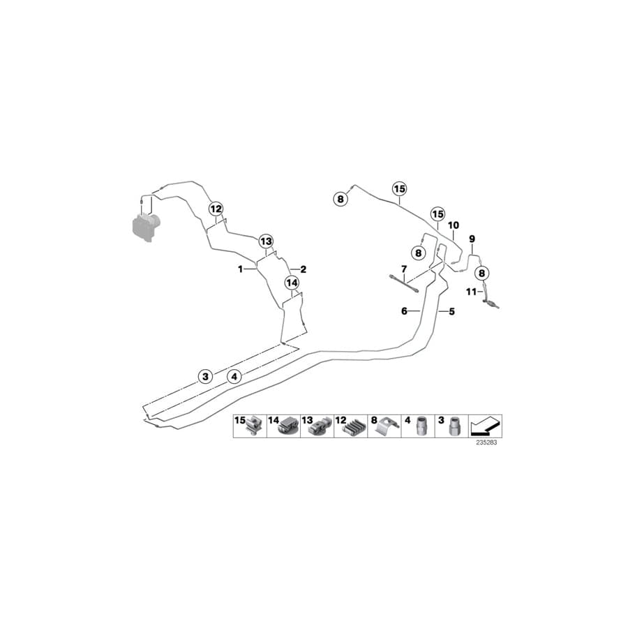 Genuine BMW 34326768131 E90 E92 E91 Brake Pipe Bracket (Inc. X1 & 330i)