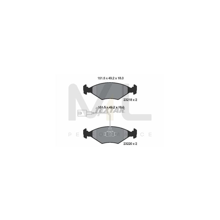 TEXTAR 2321801 Brake pad set with integrated wear warning contact