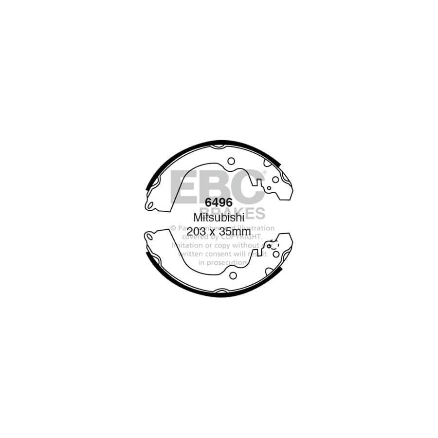 EBC 6496 Dr Mitsubishi Rear Brake Shoes - Girling/TRW/Akebono Caliper 1 | ML Performance UK Car Parts
