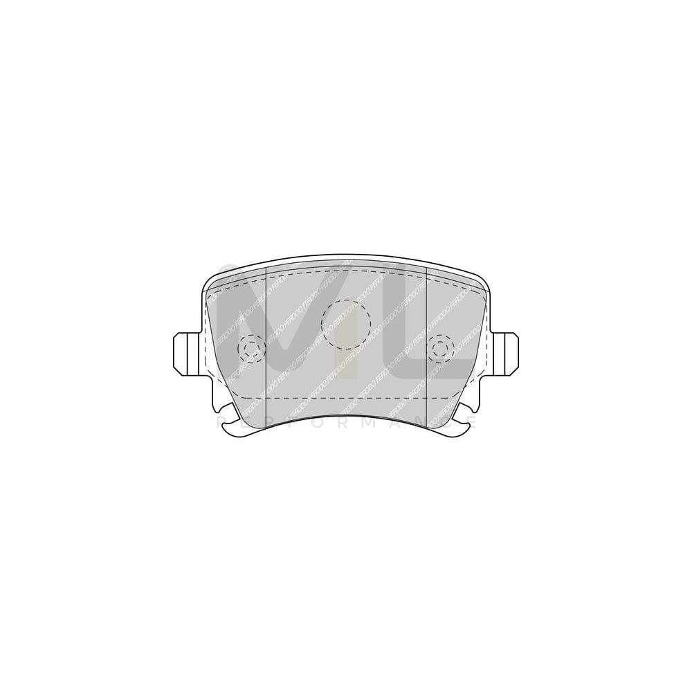 Ferodo FDB5107 Brake Pad Set Not Prepared for Wear Indicator, With Accessories