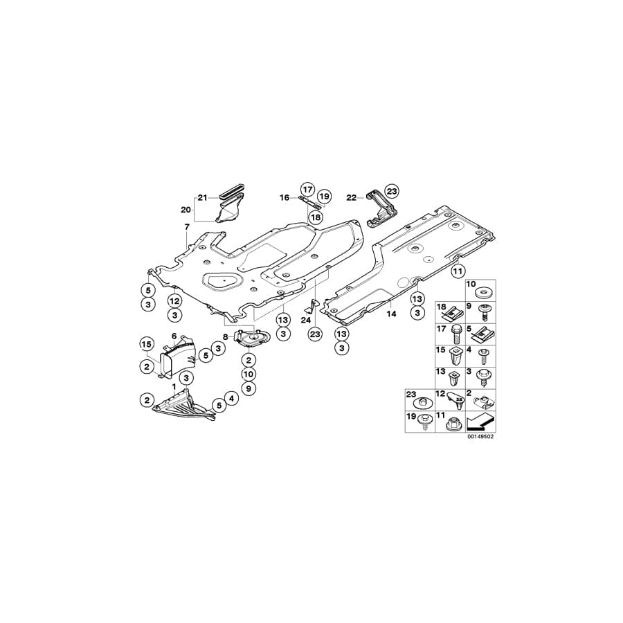 Genuine BMW 51757203955 E63 Underfloor Coating Center (Inc. 650i)