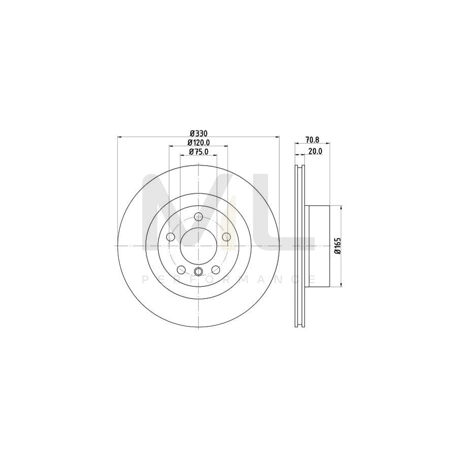 HELLA PRO High Carbon 8DD 355 129-811 Brake Disc Internally Vented, Coated, High-carbon, with bolts/screws, without wheel hub, without wheel studs | ML Performance Car Parts