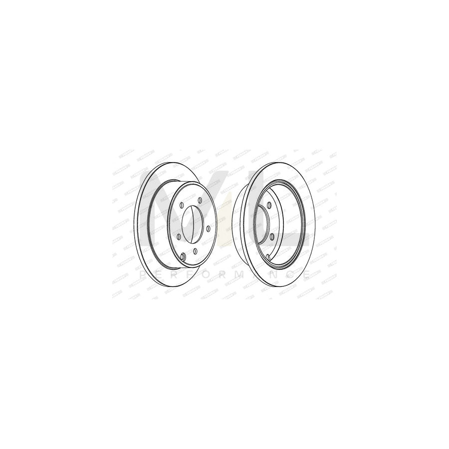 Ferodo Premier Coat+ Disc DDF1762C Brake Disc Solid, Coated, Without Bolts/Screws  - Pair
