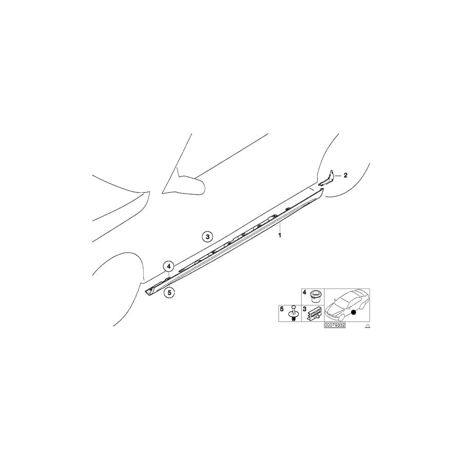 Genuine BMW 51717890000 E46 Clip (Inc. M3 & M3 CSL)