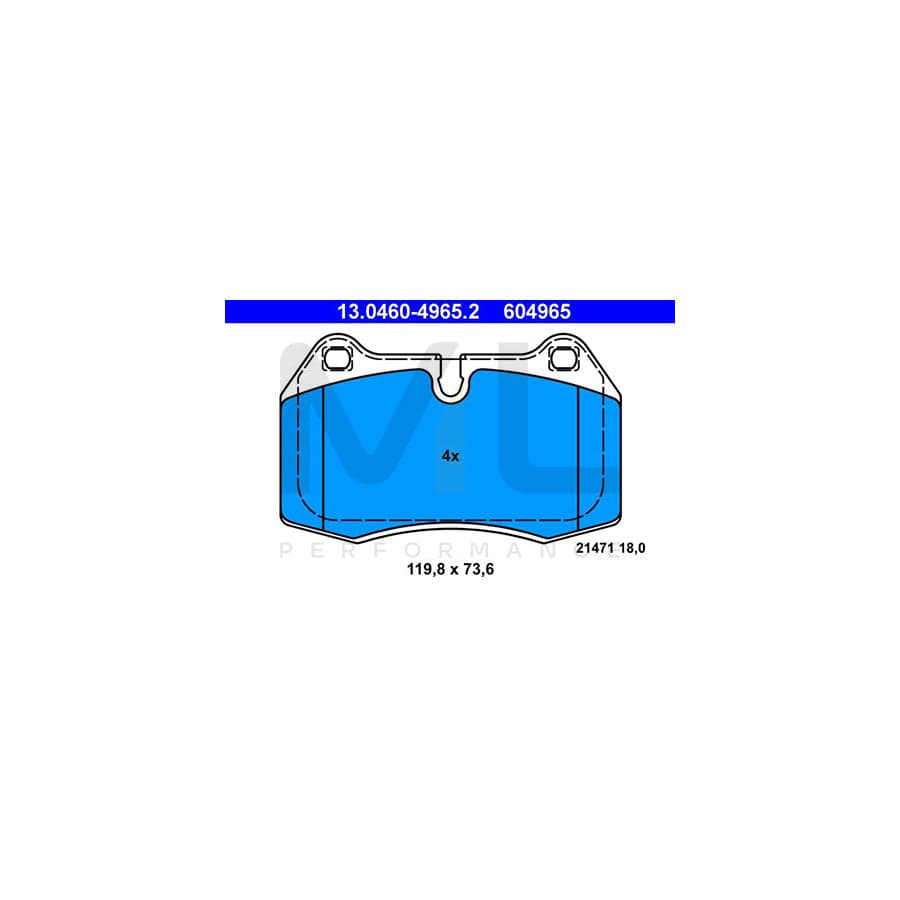 ATE 13.0460-4965.2 Brake pad set for BMW 7 (E38) excl. wear warning contact, prepared for wear indicator