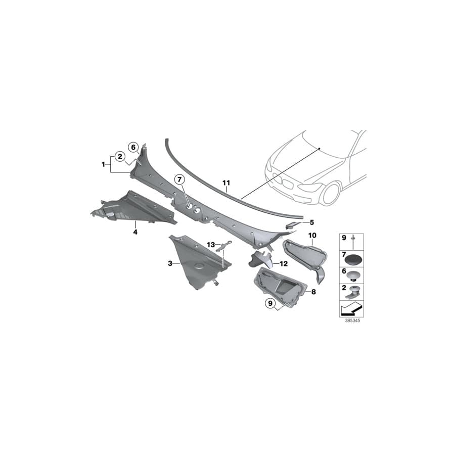 Genuine BMW 51717064092 F80 F12 F02 Clip (Inc. 530d, Alpina B7X & M135iX)